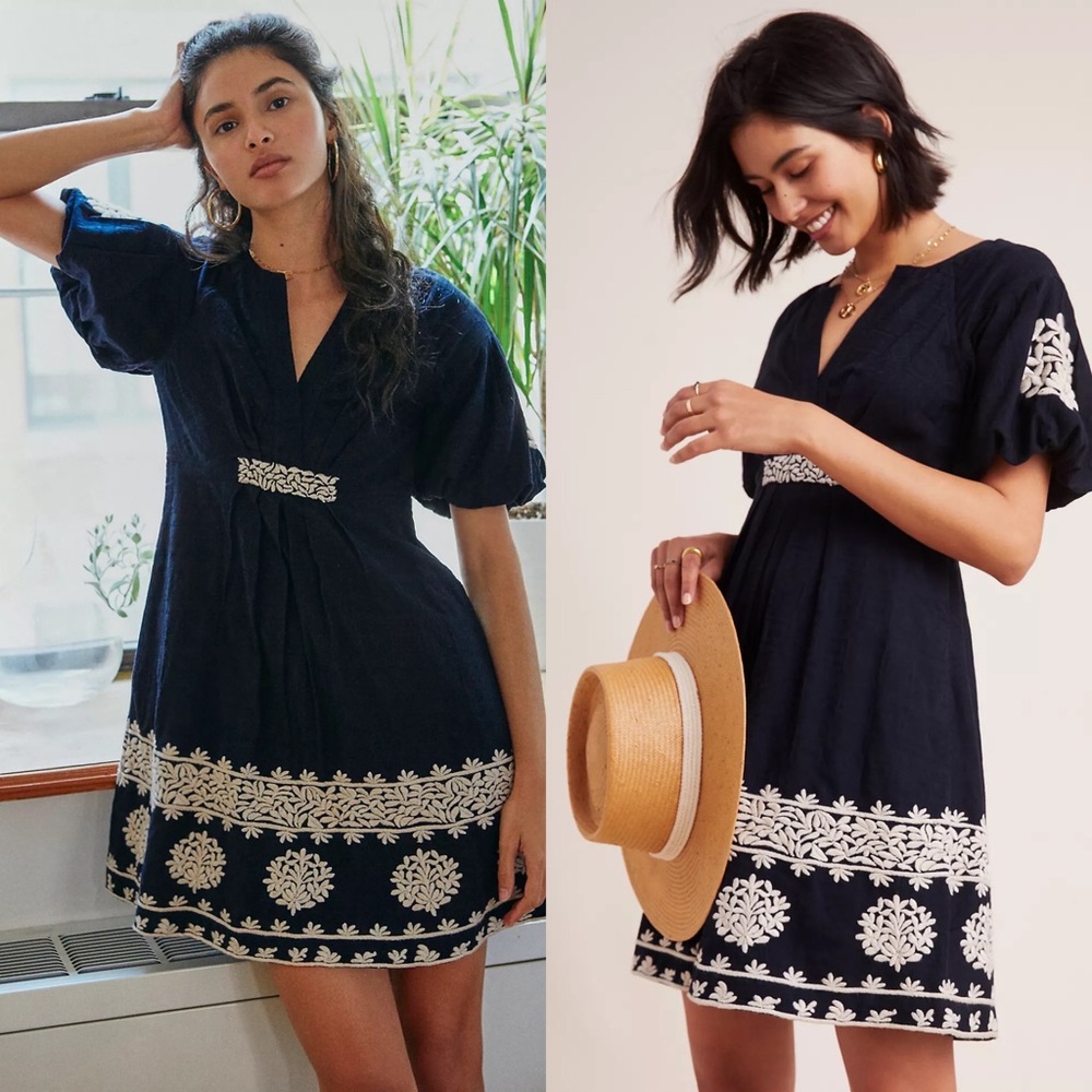 New Anthropologie Orla Embroidered Mini Dress Size 2